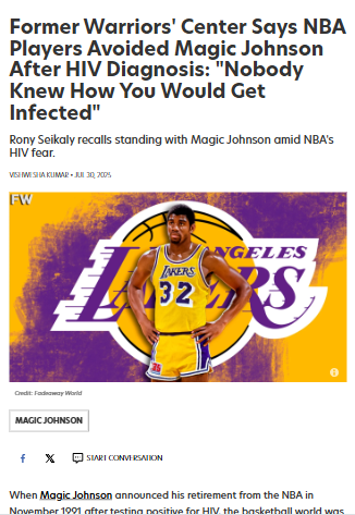 NBA Players Shunned Magic Over HIV Fears