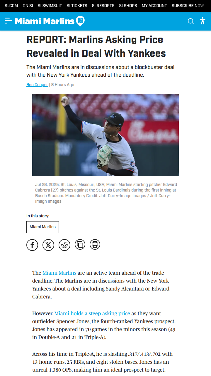 Marlins-Yankees Trade Talks Heat Up