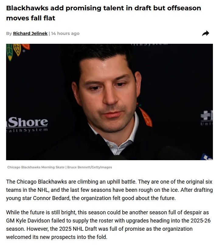 Chicago’s future stars drafted, but help for Bedard still missing