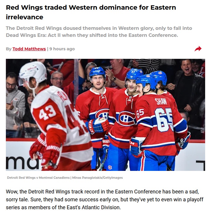 Detroit’s hockey heartbreak: Red Wings in the East