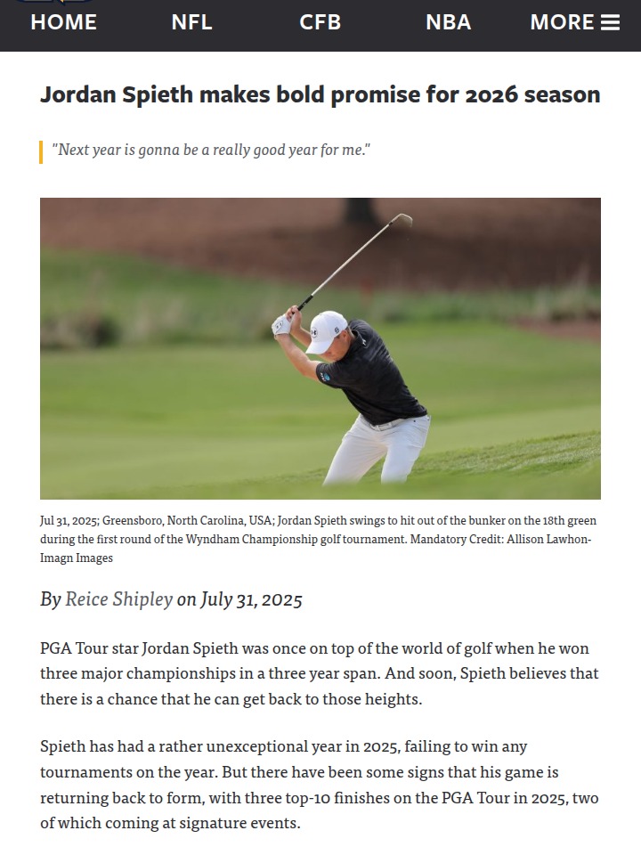 Spieth’s Hot Start at Wyndham: Comeback Loading?