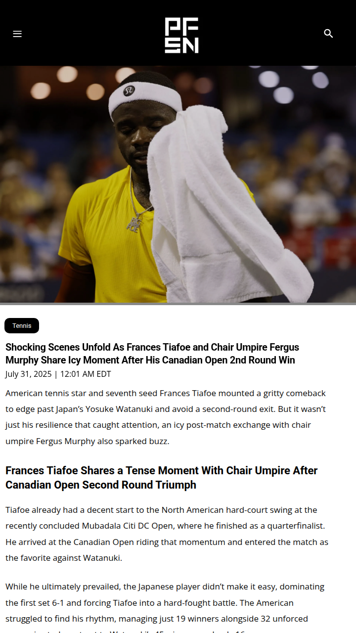 Tiafoe’s Icy Umpire Moment After Montreal Win