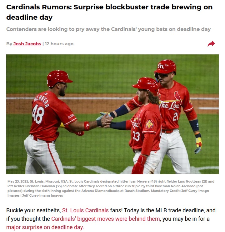 Cardinals Trade Deadline Shockers Incoming?