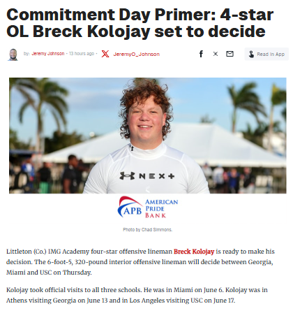 Kolojay’s Commitment: Dawgs, Canes or Trojans?