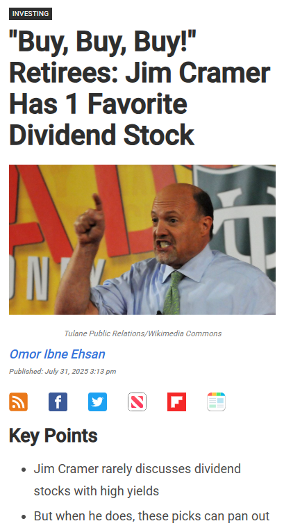 Cramer’s Pipeline Pick: Easy Money for Retirees?