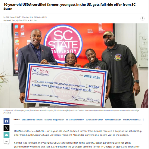 10-Year-Old Farmer Scores Full Ride!