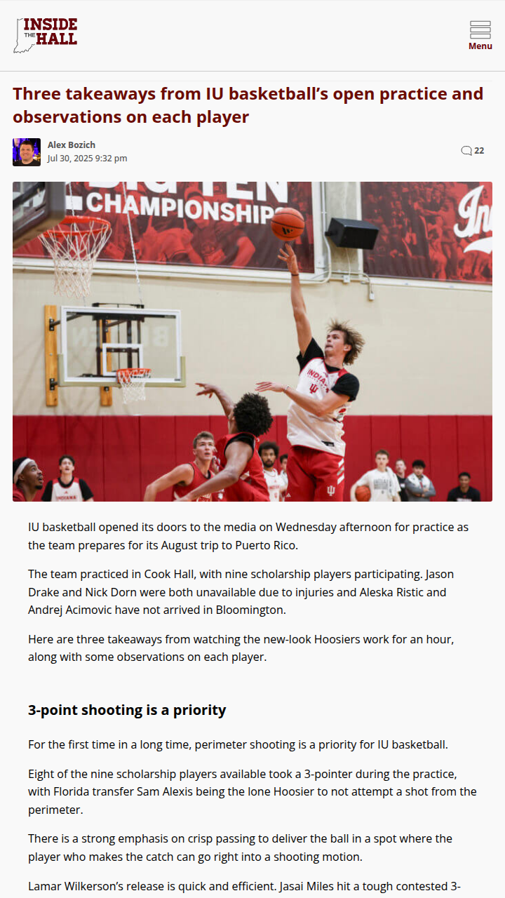 IU basketball’s new focus: Fast pace, more threes