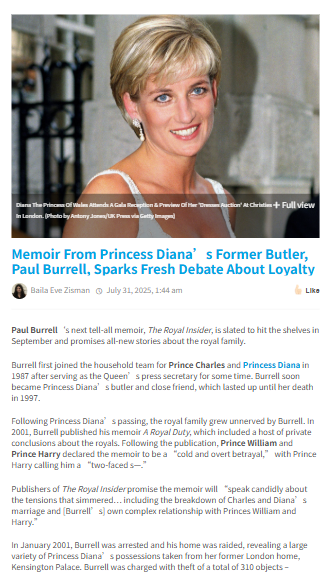 Paul Burrell’s Memoir: Betrayal or Truth? 👑