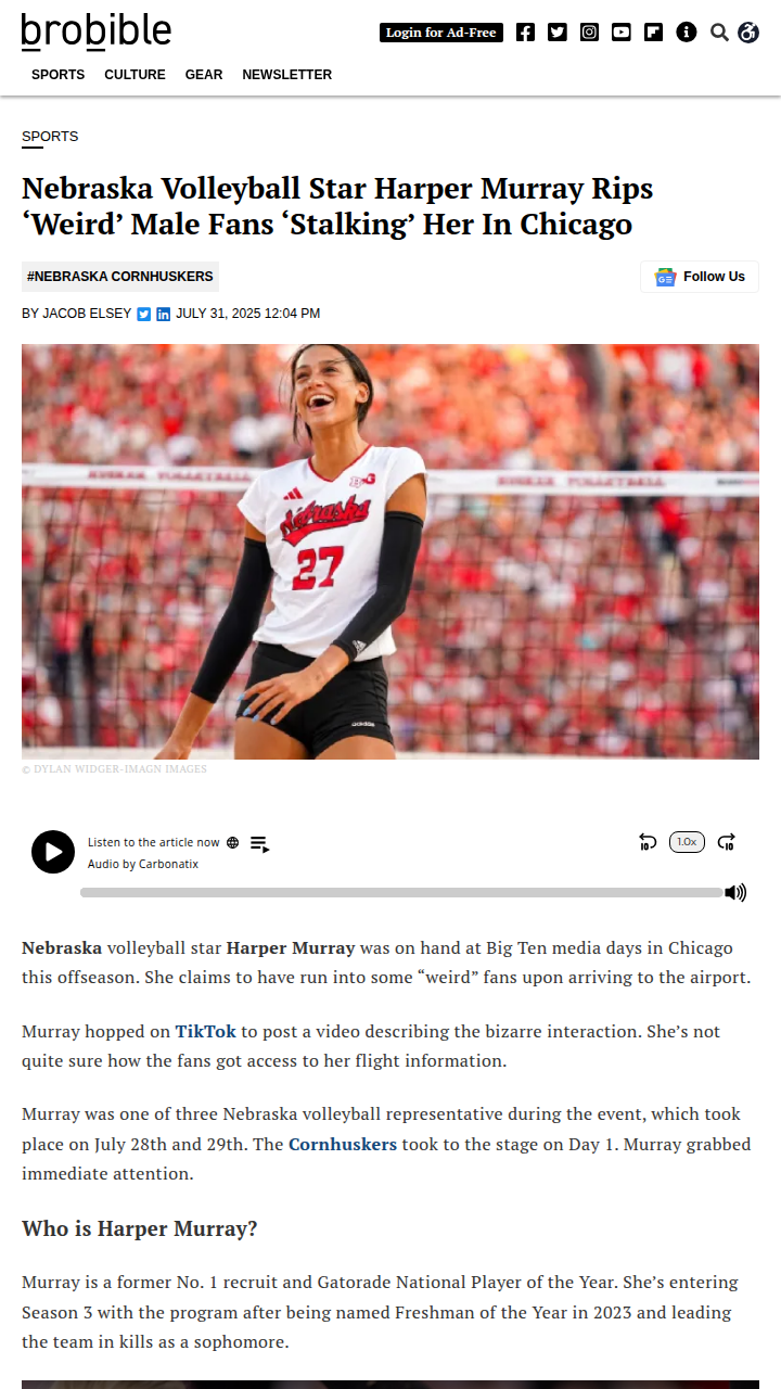 Harper Murray Calls Out 'Weird' Fan Behavior