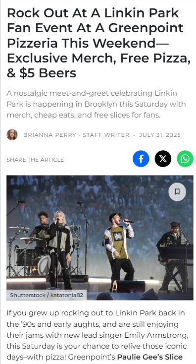 Linkin Park nostalgia takes over Greenpoint