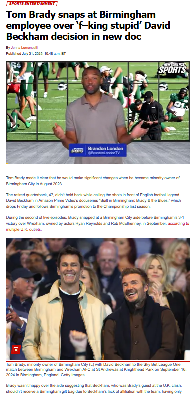Tom Brady vs Beckham Gift Bag Drama 🏈
