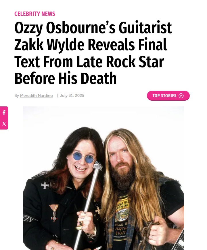 Ozzy’s Final Words to Zakk Wylde 💔