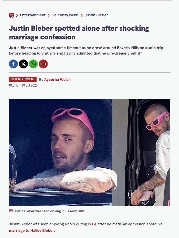 Justin Bieber’s Solo Drive Sparks Rumors 🚗
