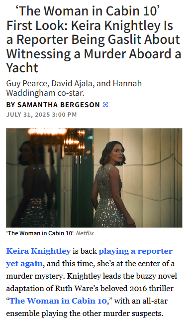 Keira Knightley Gaslit in Yacht Murder Mystery 🛥️