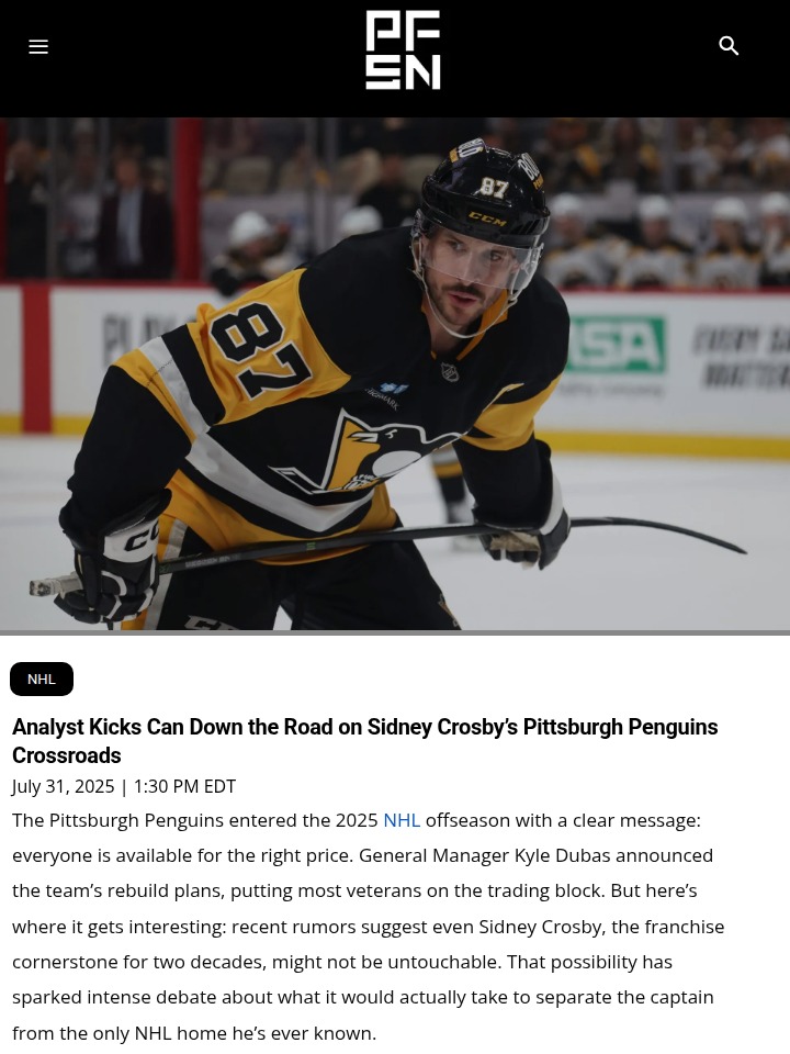Sidney Crosby’s future: Will he really leave Pittsburgh?