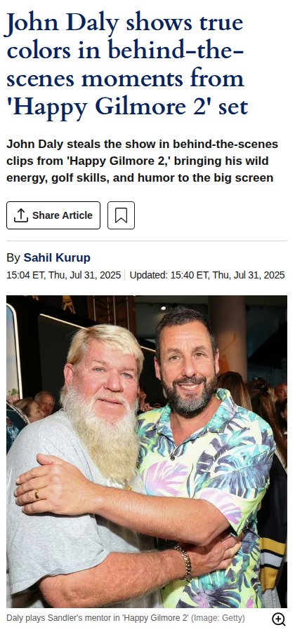 John Daly Unleashed on Happy Gilmore 2 Set