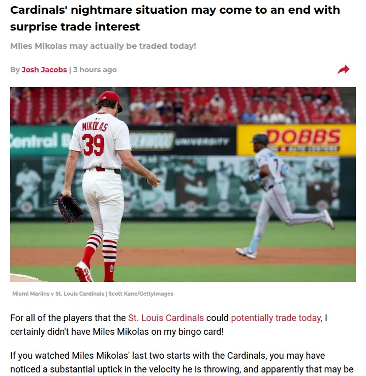 Cards' Deadline Drama: Mikolas on the Move?