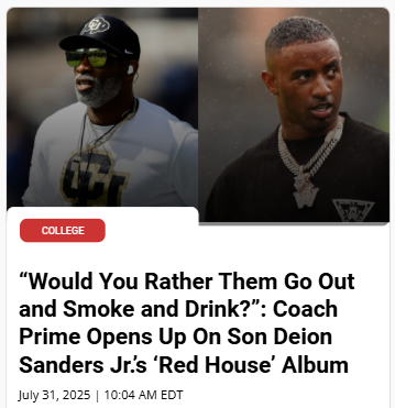 Coach Prime Defends Deion Jr’s Music Move 🎤