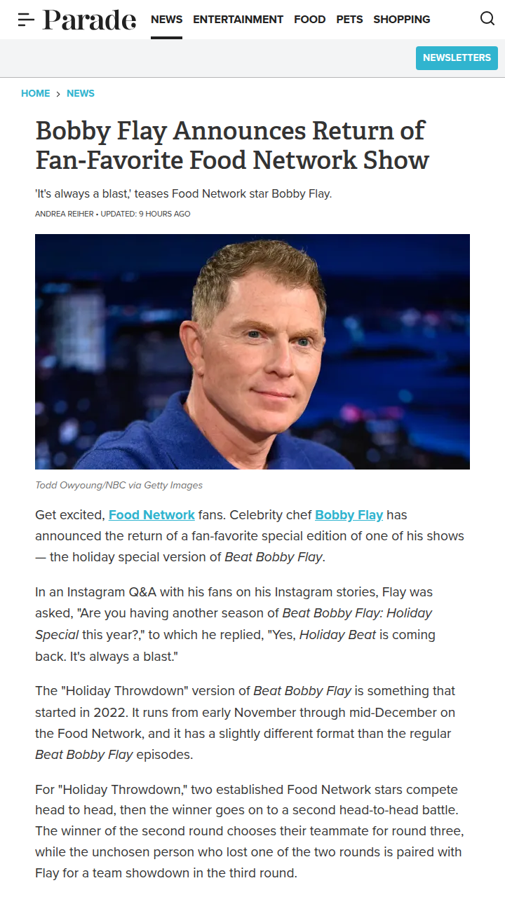 Holiday Beat Bobby Flay Is Back! 🎉
