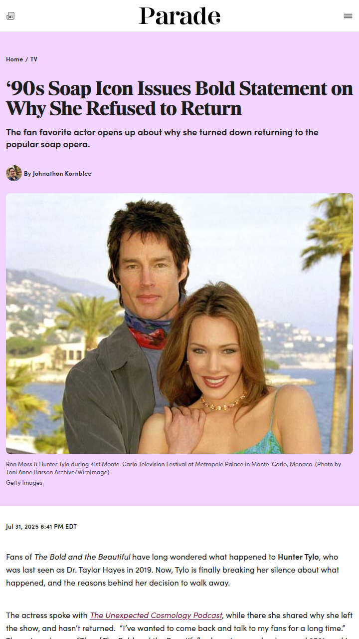 Hunter Tylo Drops B&B Recast Bombshell 💥