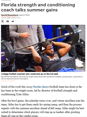 Florida Gators pack on 700 lbs of muscle