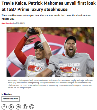 Mahomes & Kelce bring luxury steakhouse to KC