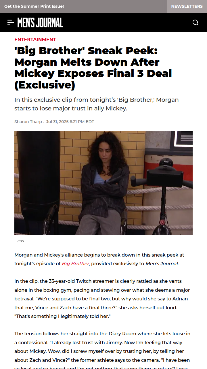 Big Brother: Morgan’s Trust KO’d by Mickey