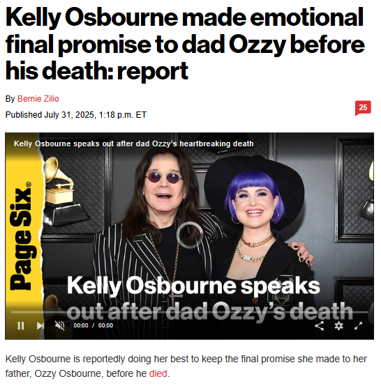 Kelly Osbourne’s Heartbreaking Ozzy Promise 💔