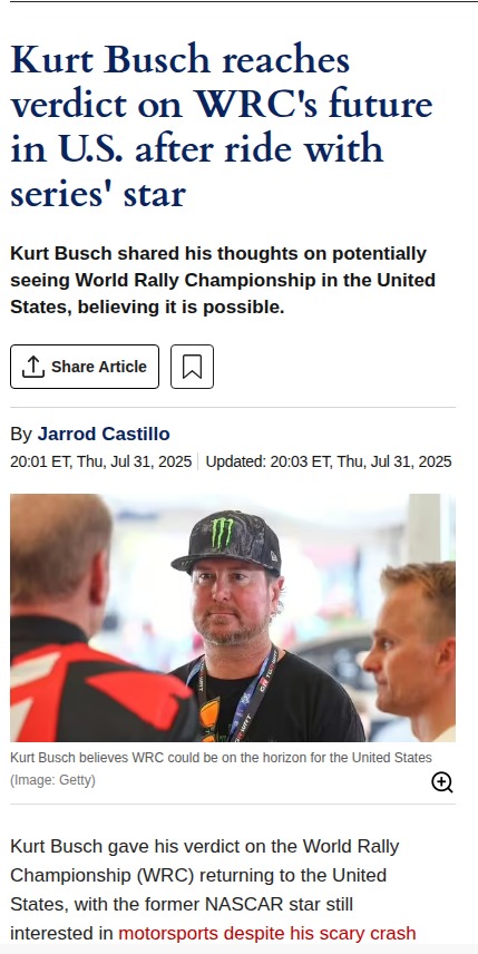 Kurt Busch: WRC in the USA Soon?