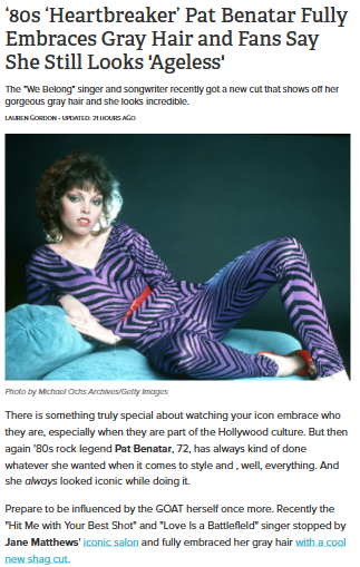 Pat Benatar’s Gray Hair Glow-Up