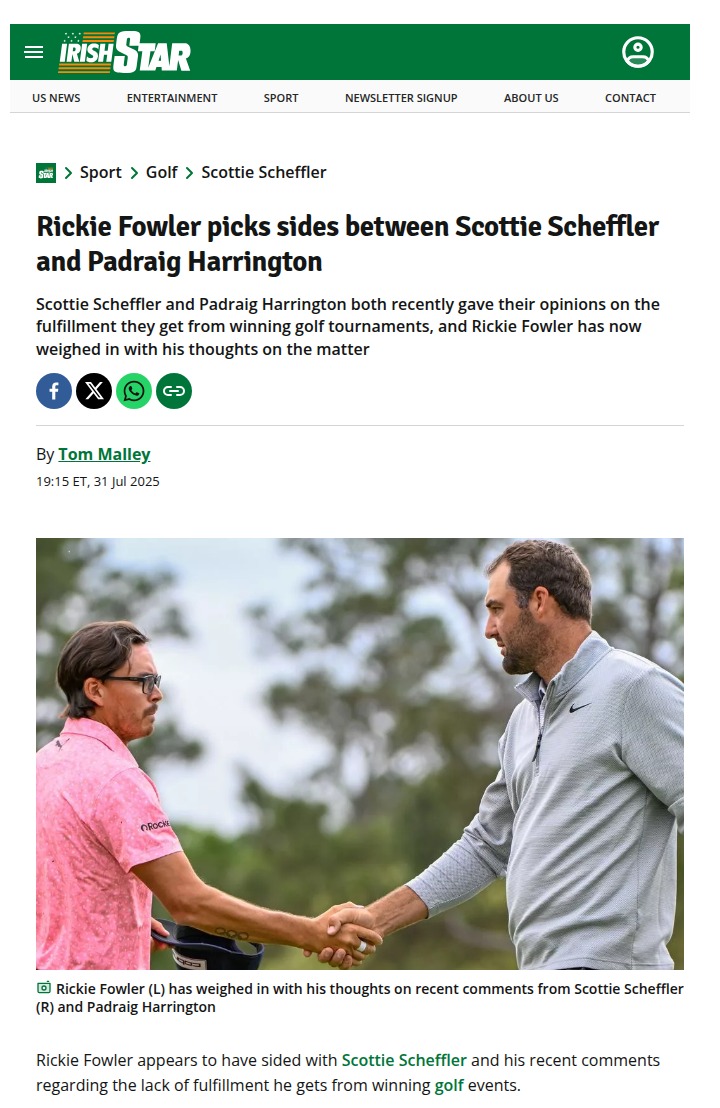 Scheffler vs Harrington: Fowler Weighs In