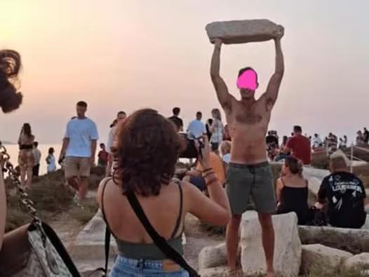 Tourist Caught Disrespecting Ancient Temple