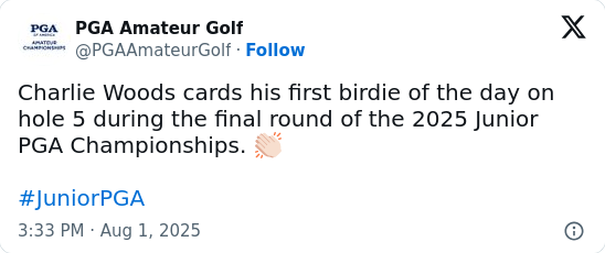 Charlie Woods Falls Short at Jr. PGA