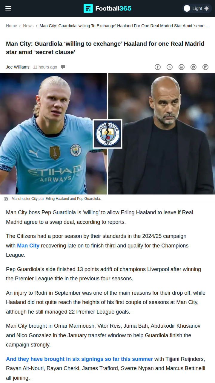 Haaland for Bellingham? Pep’s Bold Madrid Move