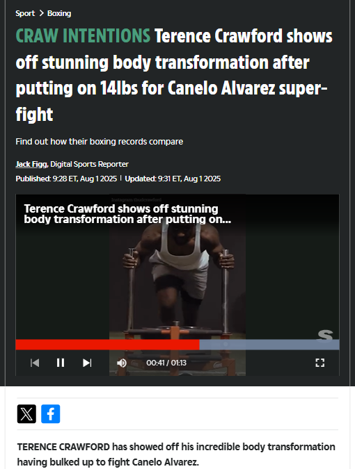 Crawford Bulks Up for Canelo Showdown