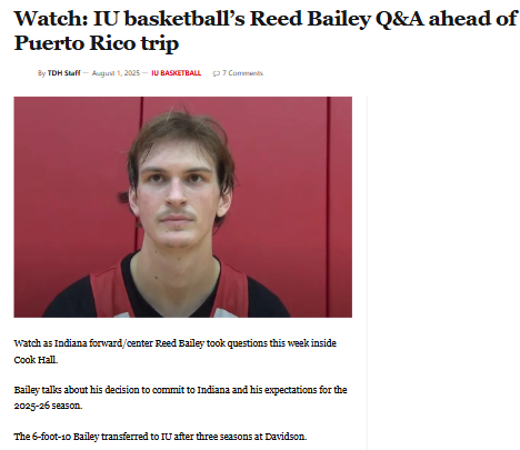 Inside IU’s Reed Bailey: New Hoosier’s big goals
