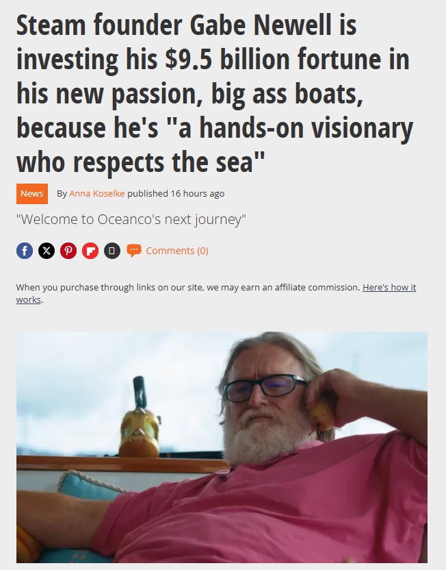 Gabe Newell’s Next Level Yacht Obsession