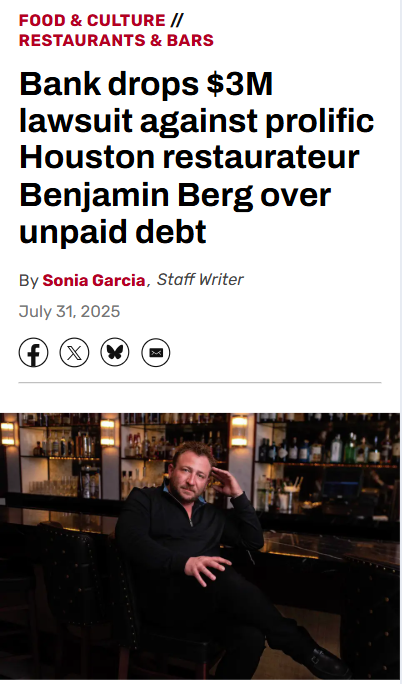 Houston’s $3M restaurant lawsuit dropped