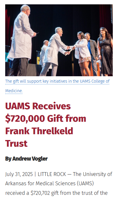 A $720K legacy boosts Little Rock’s future docs