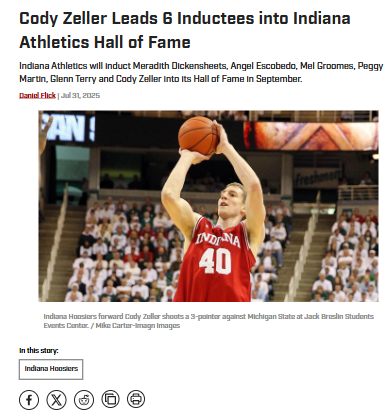Cody Zeller headlines Indiana Hall of Fame class
