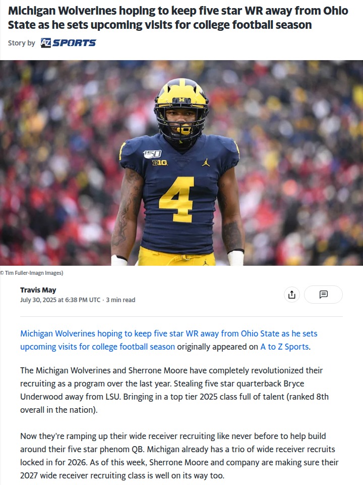 Wolverines vs Buckeyes: 5-Star WR Battle