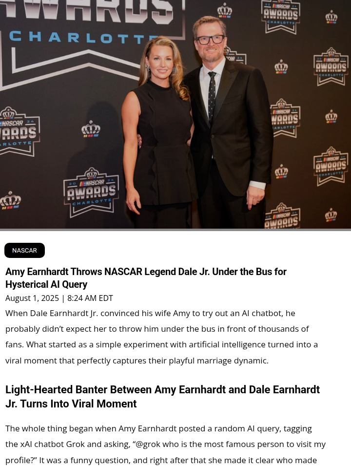 Dale Jr. Gets Roasted by Amy—AI Style!