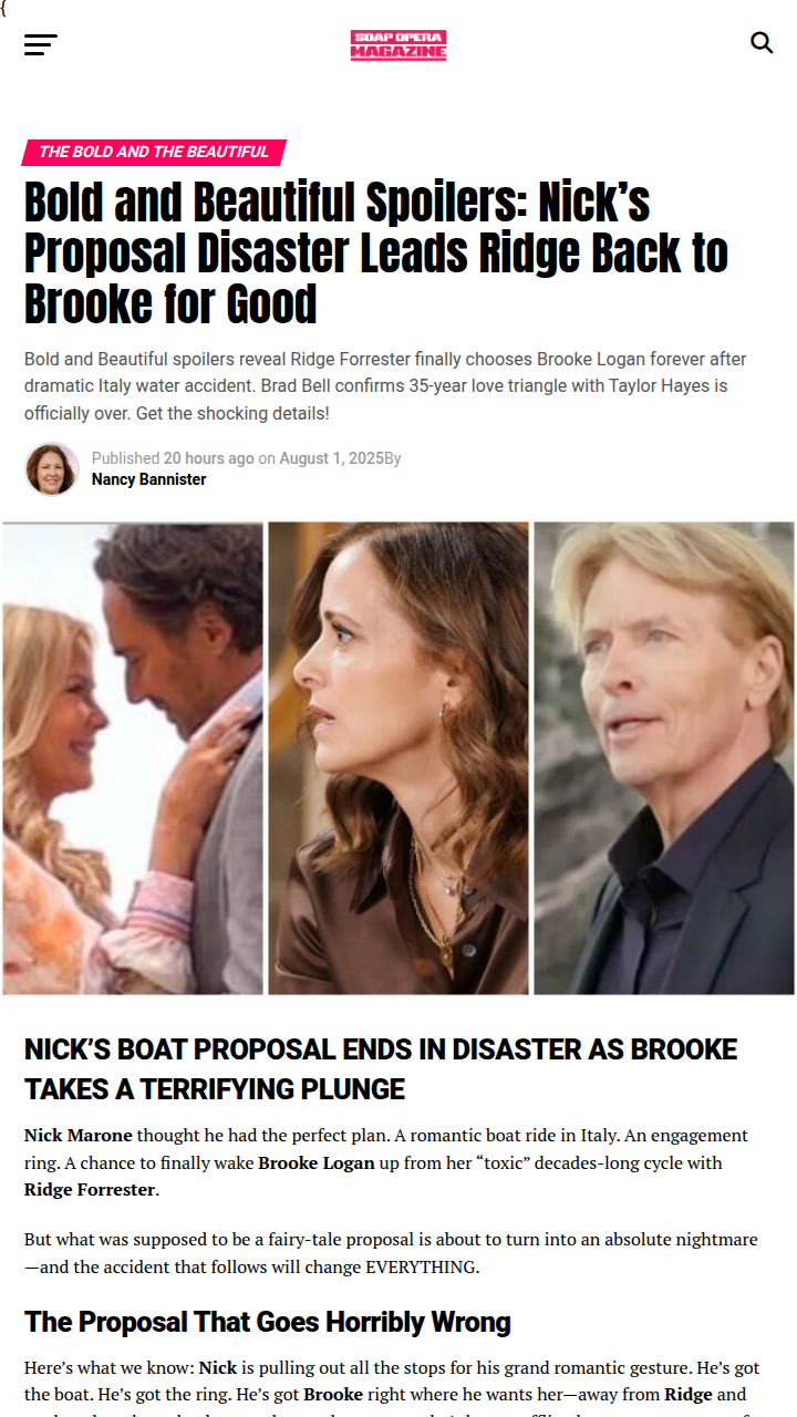 Brooke’s Boat Plunge: Ridge’s ‘Forever’ Move? 🚤