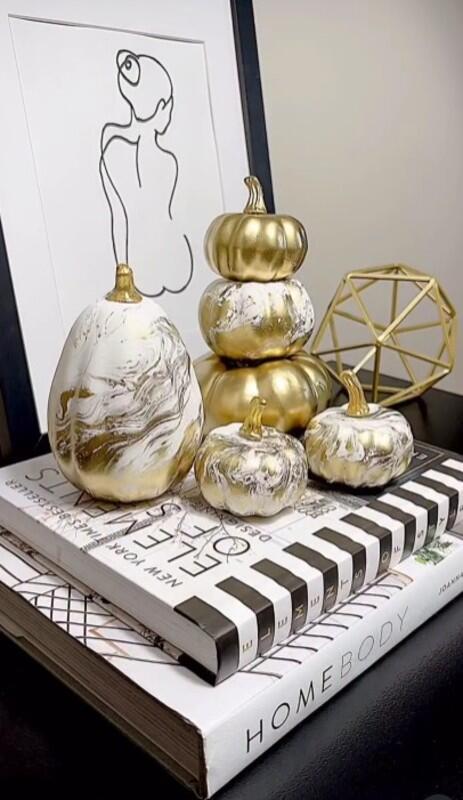 Spray Paint + Water = Luxe Fall Pumpkins?!