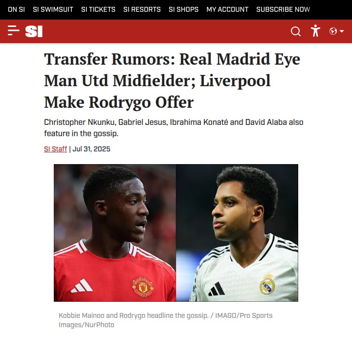 Madrid Eyes Mainoo, Liverpool Chase Rodrygo