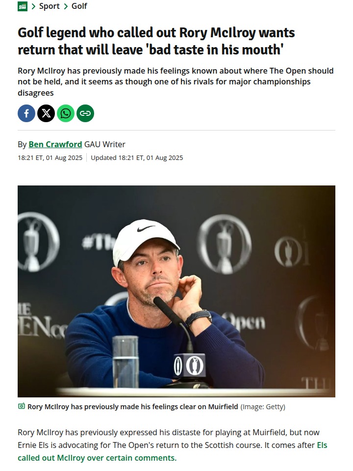 Els vs. Rory: Muirfield Open Drama Returns