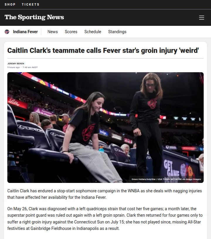Fever vs Wings: Clark’s Injury Saga Continues