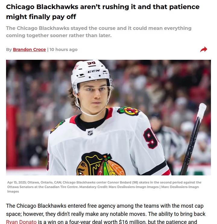 Chicago’s patience could spark a Blackhawks comeback