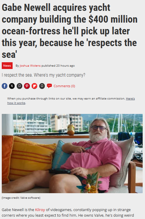 Gabe Newell Buys Yacht Company—Because Why Not?