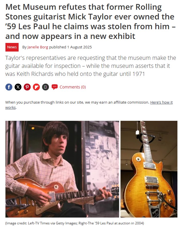 Met Museum vs Mick Taylor: Les Paul Drama 🎸